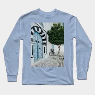 Blue Arabic door Long Sleeve T-Shirt